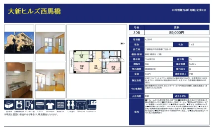 大新ヒルズ西馬橋 306号 0