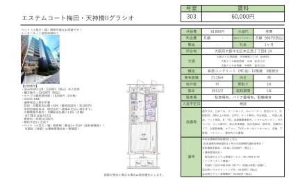エステムコート梅田 天神橋IIグラシオ 303号 0