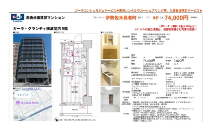 ガーラ 高級分譲賃貸マンション 1K 0