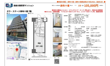 ガラ・ステージ麻布十番 1K 0