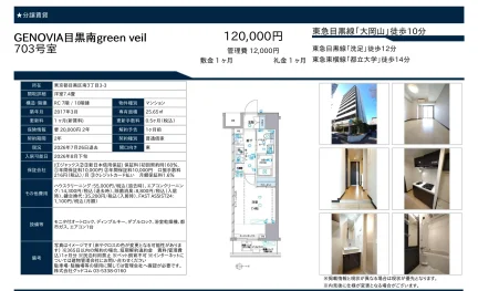 GENOVIA目黒南グリーンベール 703号 0