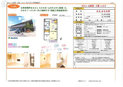 セジュール長居 E棟 105 105号 0