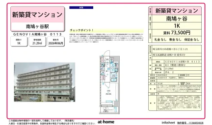 Brand New Studio Condo Near Station in Minamihatogaya 0