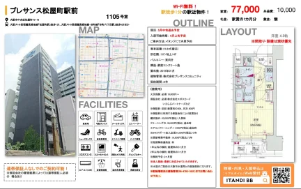 プレサンス松屋町駅前 1105号 0