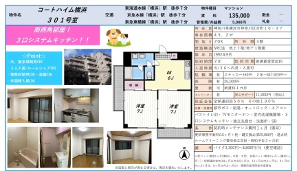 コートハイム横浜 301号 0