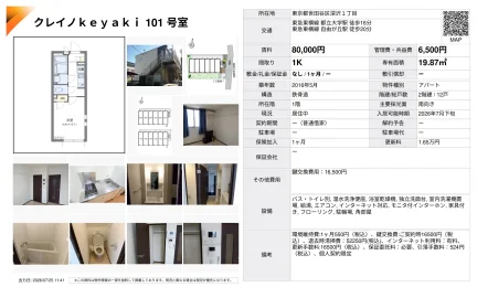 クレイノkeyaki 101号 0