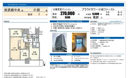 プラウドタワー小岩ファースト 202 0