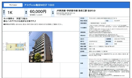 アスヴェル梅田WEST 1003 1003 0