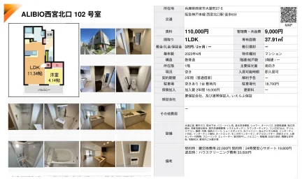 ALIBIO西宮北口 102号室 102号 0