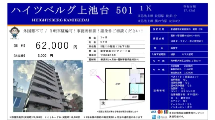 ハイツベルグ上池台 501 1K 501 0