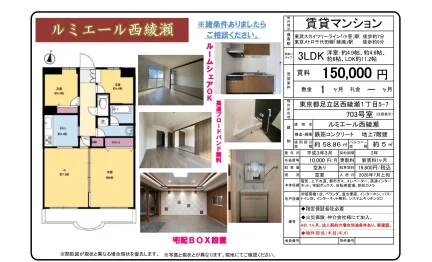 ルミエール西綾瀬 703号 0