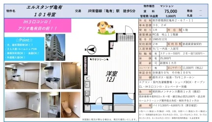 エルスタンザ亀有 101号 0