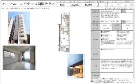 ハーモニーレジデンス両国テラス 1201号 0