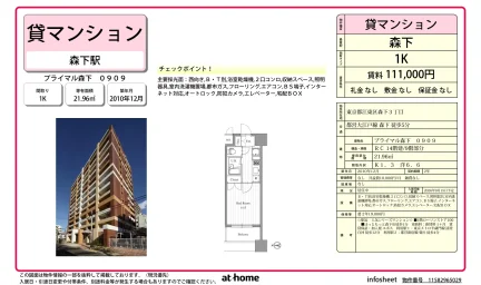 Studio Condo Near Station in Morishita 0