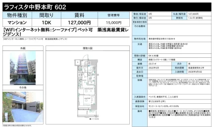 ラフィスタ中野本町 602 602 0