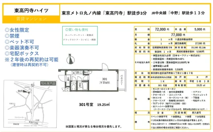 東高円寺ハイツ 301号 0