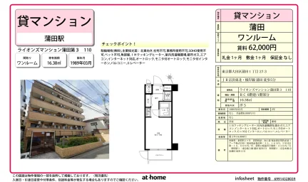ライオンズマンション蒲田第3 110 110号 0