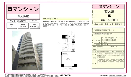ヴェルト西大島グラーセ 1107 1107 0