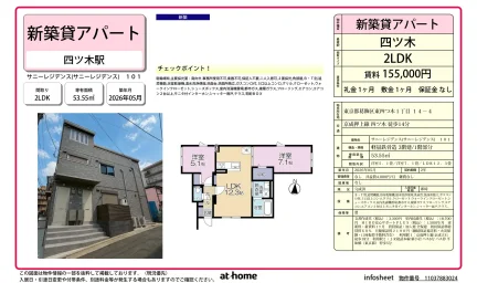Brand New 2LDK Condo in Higashiyotsugi 0