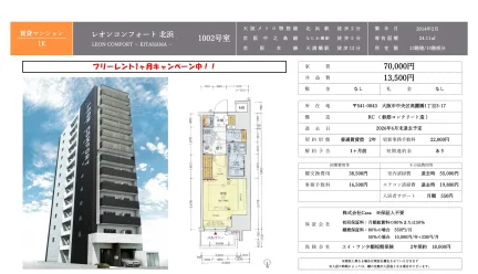 レオンコンフォート 北浜 1002号 0