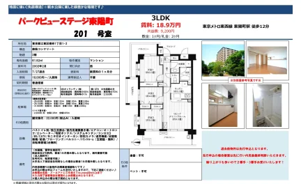 パークビューステージ東陽町 201号 0