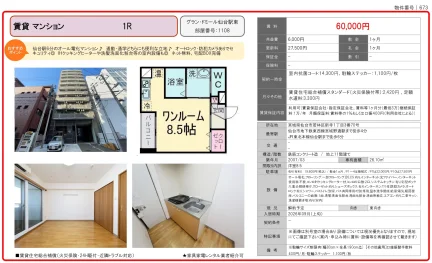 グラン・ドミール仙台駅東 1108 0