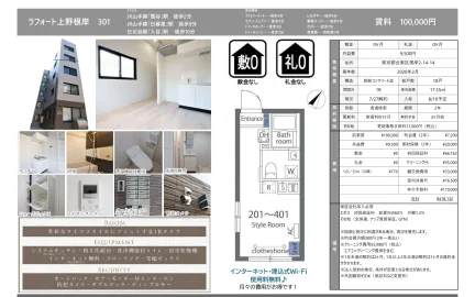 ラフォート上野根岸 301 301号 0