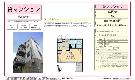 Studio Condo Near Station in Koenjiminami 0