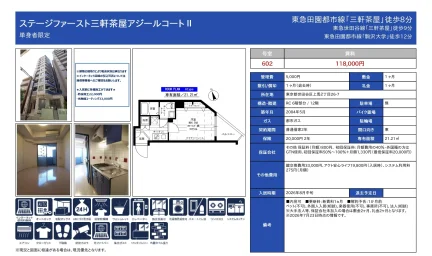 ステージファースト三軒茶屋アジールコート II 602号 0