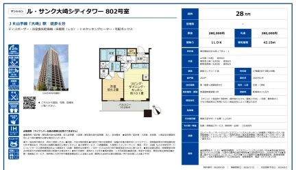 ル・サンク大崎シティタワー 802号室 802号 0
