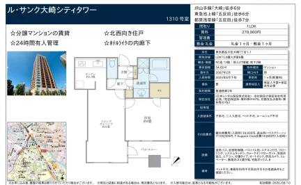 ル・サンク大崎シティタワー 1310号 0