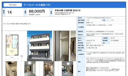 ラ・ベルメール大森西 101 101号 0