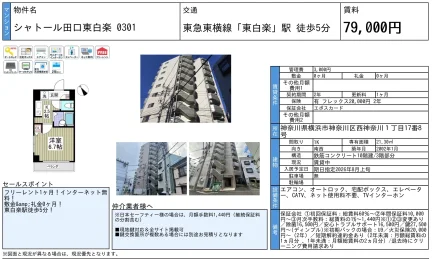 シャトール田口東白楽 0301 301号 0
