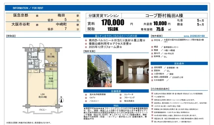 コープ野村梅田A棟 1 0
