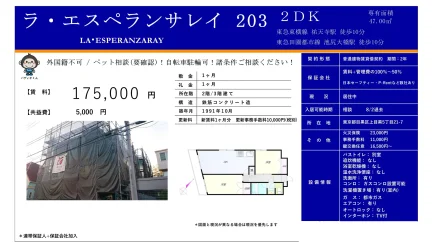 ラ・エスペランサレイ 203 2DK 203号 0