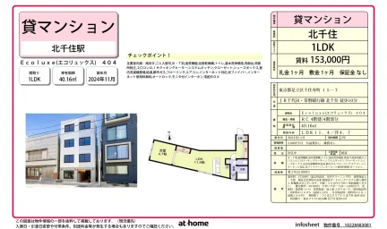 Brand New 1LDK Condo in Senju kotobukicho 0