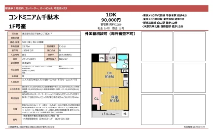 コンドミニアム千駄木 1F号 0