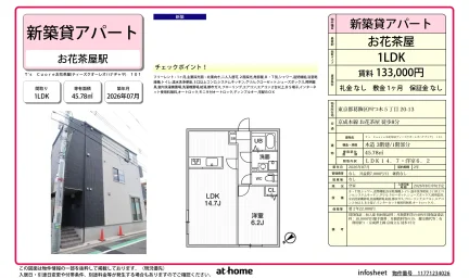 Brand New 1LDK Condo in Higashiyotsugi 0