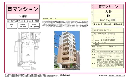 Studio Condo Near Station in Iriya 0
