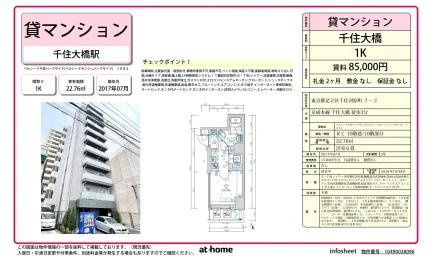 Modern Studio Condo Near Station in Senju kawaracho 0