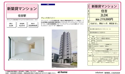 Brand New 2LDK Condo Near Station in Sumiyoshi 0