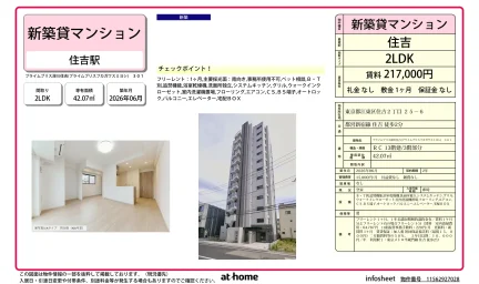 Brand New 2LDK Condo Near Station in Sumiyoshi 0