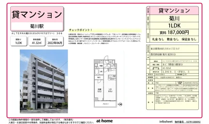Modern 1LDK Condo Near Station in Tatekawa 0