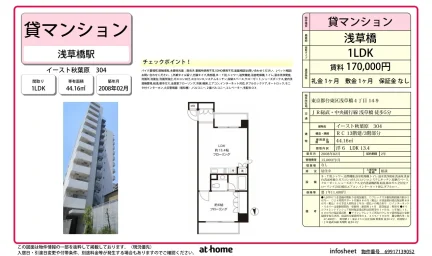 1LDK Condo Near Station in Asakusabashi 0