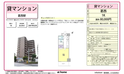 Studio Condo Near Station in Nakakasai 0