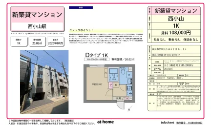 Brand New Studio Condo Near Station in Koyama 0
