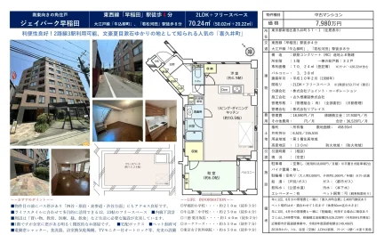 ジェイパーク早稲田 2LDK+フリースペース 0