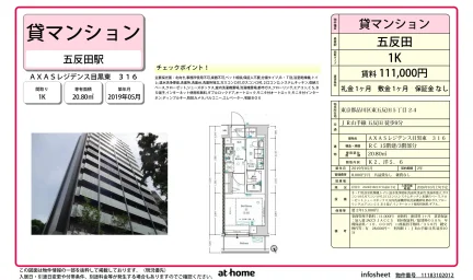 Modern Studio Condo in Higashigotanda 0