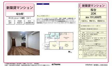 Brand New 2DK Condo Near Station in Sakuradai 0