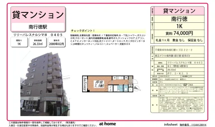 Studio Condo Near Station in Minamigyotoku 0